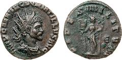 ANCIENT COINS, ROMAN, Quintillus (AD 270). Æ Antoninianus, 2.72g, 5h. Mint of Rome. IMP C M AVR CL QVINTILLVS AVG , radiate, draped and cuirassed bust facing right. Rev. FIDES MILITVM , Fides Militum 