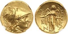 Ancient Coins, ANCIENT GREEK COINS Macedonian Kingdom. Alexander III ‘the Great’. Gold Stater (8.39 g), 336-323 BC. Kalchedon, ca. 260-220 BC. Head of Athena to right, wearing crested Corinthian helme