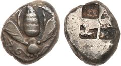 Ancient Coins, ANCIENT GREEK COINS Ionia, Ephesos. Silver Drachm (3.30 g), ca. 500-420 BC. [E]-F, bee. Rev. Quadripartite incuse square. (Karwiese series VI, 2B; SNG Kayhan 120-3). Unusually well cent