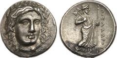 Ancient Coins, ANCIENT GREEK COINS Carian Satraps. Pixodaros. Silver Didrachm (6.78 g), ca. 341/0-336/5 BC. Laureate head of Apollo facing slightly right. Rev. PIXWDAROU, Zeus Labraundos standing righ
