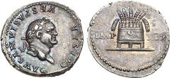 Ancient Coins, ROMAN EMPIRE Vespasian. Silver Denarius (3.34 g), AD 69-79. Rome, AD 77/8. CAESAR VESPASIANVS AVG, laureate head of Vespasian right. Rev. IMP XIX across field, modius with seven ears of