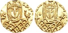 Ancient Coins, BYZANTINE EMPIRE Irene. Gold Solidus (3.76 g), 797-802. Syracuse, 798-802. [EI]-RIN bASILIS, crowned bust of Irene facing, wearing loros, holding globus cruciger and cross-tipped scepte