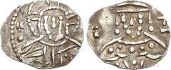 Ancient Coins, BYZANTINE EMPIRE Constantine XI Palaeologus. Silver ⅛ Stavraton (0.55 g), 1448-1453. Constantinople. IC-XC across field, bust of Christ Pantocrator facing, holding Gospels. Rev. Crowned