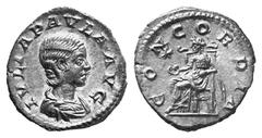 ROMAN COINS IMPERIAL COINAGE JULIA PAULA No.: 201 Estimation: $ 380 d=21 mm JULIA PAULA, first wife of Elagabalus, 219-220. Denarius. AR 2.66 g. IVLIA PAVLA AVG Draped bust r., hair in horizontal wave