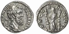 ROMAN COINS ROMAN EMPIRE DIDIUS JULIANUS, 193 No.: 311 Estimate: $ 2000 d=18 mm Denarius. AR 2.80 g. IMP CAES M DID - IVLIAN AVG Laureate, bearded head r. Rev. CONCO-R-D - MILIT Concordia standing fac