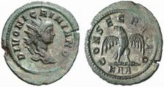 ROMAN COINS ROMAN EMPIRE MAGNIA URBICA, his wife. Antoninianus, Lyon, 284 No.: 342 Estimate: $ 2800 d=25 mm NIGRINIANUS CAESAR, their son. Antoninianus, posthumous, 284. AE 3.32 g. DIVO NIGRINIANO Rad