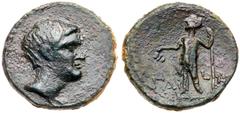 City Coins of Israel Samaria, Nysa-Scythopolis. M. Licinius Crassus. Æ (6.83 g), Proconsul, 54-53 BC. CY 10 (54 BC)(?). Head of the proconsul Crassus right. Rev. ΓAB NY in two lines in left field, Dio