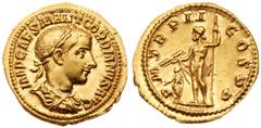 Roman Imperial Coinage Gordian III. Gold Aureus (4.85 g), AD 238-244. Rome, AD 239. IMP CAES M ANT GORDIANVS AVG, laureate, draped and cuirassed bust of Gordian III right. Rev. P M TR P II COS P P, Ju
