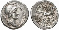 ROMAN COINS ROMAN REPUBLIC No.: 205 Estimate: $ 250 d=19 mm P. Fonteius Capito, about 55 BC. Denarius. AR 3.62 g. P. FONTEIVS. P. F. - CAPITO. III.VIR Draped bust of Mars r., wearing crested helmet, t