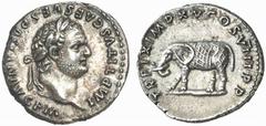 ROMAN COINS ROMAN EMPIRE TITUS, 79-81. No.: 268 Estimate: $ 2200 d=18 mm TITUS, 79-81. Denarius, 80. AR 3.55 g. IMP TITVS CAES VESPASIAN AVG P M Laureate head r. Rev. TR P IX IMP XV COS VIII P P Eleph