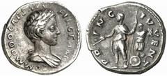 ROMAN COINS ROMAN EMPIRE COMMODUS, 177-192. No.: 321 Estimate: $ 500 d=17 mm COMMODUS, 177-192. As Caesar under Marcus Aurelius. Denarius, about 172-175. AR 3.45 g. COMMODO CAES AVG - FIL GERM Draped 