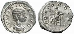 ROMAN COINS ROMAN EMPIRE JULIA PAULA, his first wife, 219-220. No.: 346 Estimate: $ 380 d=20 mm JULIA PAULA, his first wife, 219-220. Denarius. AR 3.18 g. IVLIA PAVLA AVG Draped bust r. Rev. CONCORDIA