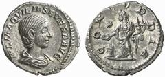 ROMAN COINS ROMAN EMPIRE AQUILIA SEVERA, his second and fourth wife, 220-221. No.: 348 Estimate: $ 300 d=19 mm AQUILIA SEVERA, his second and fourth wife, 220-221. Denarius, about 220. AR 2.64 g. IVLI