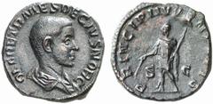 ROMAN COINS ROMAN EMPIRE HERENNIUS ETRUSCUS CAESAR, his son, 250-251. No.: 375 Estimate: $ 500 d=29 mm HERENNIUS ETRUSCUS CAESAR, his son, 250-251. Sestertius. AE 19.39 g. Q. HER. ETR. MES. DECIVS. NO