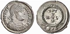 ROMAN COINS ROMAN EMPIRE JOVIANUS, 363-364. No.: 460 Estimate: $ 400 d=19 mm JOVIANUS, 363-364. Siliqua, Constantinople. AR 2.26 g. DN IOVIAN-VS PF AVG Diademed, draped and cuirassed bust r. Rev. With