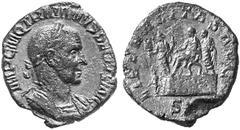ANCIENT COINS ROMAN COINS IMPERIAL COINAGE TRAJANUS DECIUS, 249-251 No.: 742 Estimation: $ 500.- d=30 mm Sestertius. AE 15.98 g. IMP C M Q TRAIANVS DECIVS AVG Laureate, cuirassed bust r. Rev. LIBERALI
