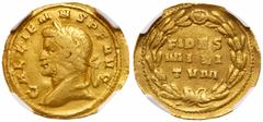 Roman Imperial Coinage Gallienus, Gold Aureus (5.35 g) 253-268 AD. Mint of Mediolanum, struck AD 262. GALLIENVS P F AVG, laureate head of Gallienus left. Reverse: FIDES/MILI/TVM in three lines within 