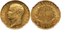 France Napoleon Bonaparte, First Empire (1804-1814). Gold 40 Francs, AN 13-A (1804) Paris mint. Bare head left, Napoleon as Empereur. Rev. Value within wreath, date below (Fr 481; KM 664.1; Gad 1081).