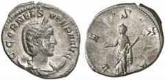 ROMAN COINS ROMAN EMPIRE CORNELIA SUPERA, wife of Aemilianus. Antoninianus, 253. AR 3.75 g. C CORNEL S-VPERA AVG Diademed and draped bust r. on crescent. Rev. VESTA Vesta, wearing long dress and veile