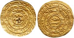Medieval Islamic Ayyubid, al-Nasir Salah al-Din Yusuf I bin Ayyub ("Saladin"), AH 564-589/ CE 1169-1193, Fatimid-style Gold Dinar (4.24g). Citing the 'Abbasid caliph al-Mustadi, mint flat, AH 574. Thr