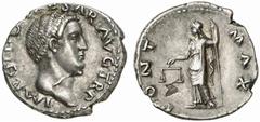 ROMAN COINS ROMAN EMPIRE OTHO, 69 Denarius. AR 3.53 g. IMP OTHO CAESAR AVG TR P Bare head r. Rev. PONT - MAX Aequitas, wearing long robe and mantle, standing l., holding scepter with her l. hand, scal