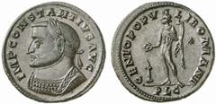 ROMAN COINS ROMAN EMPIRE CONSTANTIUS I CHLORUS, 305-306 Nummus, Lugdunum. AE 10.69 g. IMP CONSTANTIVS AVG Laureate and cuirassed bust l. Rev. GENIO POPV-LI ROMANI / * / PLC Genius standing facing, hea