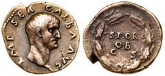 Roman Imperial Coinage Galba. Silver Denarius (3.21 g), AD 68-69. Rome. IMP SER GALBA AVG, bare head of Galba right. Reverse: S P Q R / OB / C S in three lines within oak-wreath. RIC 167; BN 76; BMC 3