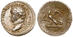 Roman Imperial Coinage Vespasian, AD 69-79, Silver Tetradrachm (14.73 g). Antioch, "New Holy Year" 5 (AD 72/3). AVTOKPATΩP OVECΠACIANOC CEBA, laureate bust of Vespasian left, slight drapery on far sho