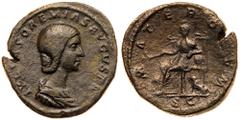 Roman Imperial Coinage Julia Soaemias. Æ Sestertius (24.78 g), Augusta, AD 218-222. Rome, under Elagabalus, AD 218-220. IVLIA SOAEMIAS AVGVSTA, draped bust of Julia Soaemias right. Reverse: MATER D[E]