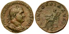 Roman Imperial Coinage Balbinus. Æ Sestertius (18.22 g), AD 238. Rome. IMP CAES D CAEL BALBINVS AVG, laureate, draped and cuirassed bust of Balbinus right. Reverse: CONCORDIA AVGG around, S C in exerg