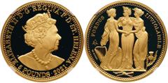 St. Helena St. Helena St. Helena. Elizabeth II (1952-). EIC. Gold Proof One Ounce Three Graces, 2021. Facing bust of crowned Queen, her head to the right, JC initials to the left for designer Jody Cla