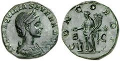 ROMAN COINS Mint Rome, if not otherwise mentioned. ROMAN EMPIRE AQUILIA SEVERA, second wife of Elagabalus, 220-221 Sestertius. AE 19.27 g. IVLIA AQVILIA SEVERA AVG Draped bust r. with diadem. Rev. CON