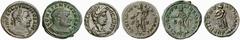 ROMAN COINS Mint Rome, if not otherwise mentioned. ROMAN EMPIRE CONSTANTIUS I CHLORUS, 305-306 Lot. Nummi, Treveri. a) 10.56 g., as Caesar, 302-303, rev. GENIO POPV-LI ROMANI / S-F / ITR Genius l., RI