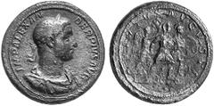 Ancient Coins ROMAN EMPIRE Severus Alexander, 222-235. No.: 296 Schätzwert/Estimation: CHF 2000.- Bi-metallic medaillon, Rome. IMP ALEXAN - DER PIVS AVG Draped, cuirassed bust laureate to r. Rev. VIRT