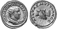Ancient Coins ROMAN EMPIRE Balbinus, c. April - June, 238. No.: 301 Schätzwert/Estimation: CHF 500.- Antoninianus, Rome. IMP CAES D CAEL BALBINVS AVG Draped and cuirassed bust, radiate, to r. Rev. PIE