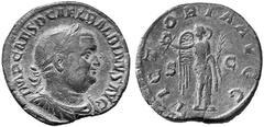 Ancient Coins ROMAN EMPIRE Balbinus, c. April - June, 238. No.: 302 Schätzwert/Estimation: CHF 200.- Sestertius, Rome. IMP CAES D CAEL BALBINVS AVG Draped, cuirassed bust laureate to r. Rev. VICT-ORIA