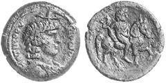 THE LAKEVIEW COLLECTION OF ANCIENT COINS COINS OF THE ROMAN EMPIRE ... Antinoos. No.: 6502 Schätzwert/Estimate: CHF 500.- d=25 mm Aes, Alexandria. Bust of the young favourite to r. Rev. Antinoos ridin