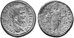 THE LAKEVIEW COLLECTION OF ANCIENT COINS COINS OF THE ROMAN EMPIRE ... Septimius Severus, 193-211. No.: 6646 Schätzwert/Estimate: CHF 100.- d=34 mm Aes, Antiochia/Pisidia. Head, laureate, to r. Rev. D