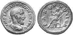 THE LAKEVIEW COLLECTION OF ANCIENT COINS COINS OF THE ROMAN EMPIRE ... Pupienus, April - June 238. No.: 6806 Schätzwert/Estimate: CHF 400.- d=20 mm Denarius, Rome. IMP C M CLOD PVPIENVS AVG Draped and