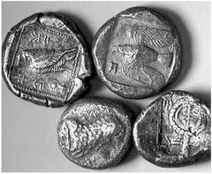 Ancient Coins Further Coins from the Lakeview Collection THE GREEK WORLD Cyprus No.: 4071 Schätzwert/Estimation: CHF 500.- 2 early staters from Salamis (6th cent.) and two staters from Paphos (5th cen