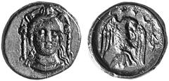 Ancient Coins from other Consignments GREEK COINAGE Euboea Chalkis. No.: 4309 Schätzwert/Estimation: CHF 100.- Aes 245/196. Bust of Hera facing with necklace, diadem and hanging fillets. Rev. CAL (ret