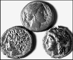 Ancient Coins from other Consignments GREEK COINAGE Lots No.: 4456 Schätzwert/Estimation: CHF 100.- Acragas. Aes. Syracuse. 2 Aes. About very fine. (3)