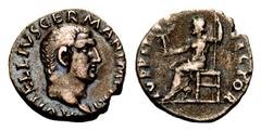 ANCIENT COINS OTHER CONSIGNMENTS ROMAN EMPIRE Vitellius, 69. No.: 111 Schätzwert/Estimation: CHF 500.- Denarius, Rome. A VITELLIVS GERMAN IMP TR P Bare head to r. Rev. IVPPITER -VICTOR Jupiter seated 