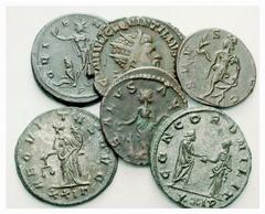 ANCIENT COINAGE ROMAN EMPIRE Lots No.: 5642 Schätzwert/Estimate: CHF 200.- Tetricus I. Antoninianus (Salus). Tetricus II. Antoninianus (Spes). Quintillus. Antoninianus (Fortune). Aurelian. Antoninianu