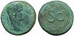 ANCIENT COINS ROMAN EMPIRE Nero, 54-68. No.: 366 Schätzwert/Estimate: CHF 150 Aes, Antioch. IM NER CLAV – CAESAR Head, laureate, to r., in front, lituus. Rev. SC in laurel wreath. 14,21 g. RPC 4307ff.