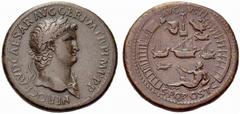 ANCIENT COINAGE SPECIAL COLLECTION OF ROMAN IMPERATORS AND EMPERORS ROMAN EMPIRE Nero, Caesar 50-54 AD. No.: 1490 Schätzwert/Estimate: CHF 15000 Sestertius 64, Rome. NERO CLAVD CAESAR AVG GER P M TR P