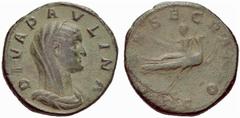 ANCIENT COINAGE SPECIAL COLLECTION OF ROMAN IMPERATORS AND EMPERORS ROMAN EMPIRE Paulina No.: 1820 Schätzwert/Estimate: CHF 300 Sestertius 235/238, Rome. DIVA PAVLINA Draped, veiled bust to r. Rev. CO