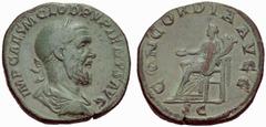 ANCIENT COINAGE SPECIAL COLLECTION OF ROMAN IMPERATORS AND EMPERORS ROMAN EMPIRE Pupienus, April 22 – July 29, 238. No.: 1836 Schätzwert/Estimate: CHF 300 Sestertius 238, Rome. IMP CAES M CLOD PVPIENV