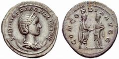 ANCIENT COINAGE SPECIAL COLLECTION OF ROMAN IMPERATORS AND EMPERORS ROMAN EMPIRE Tranquillina. Augusta 241 – 244. No.: 1842 Schätzwert/Estimate: CHF 10000 Daughter of Gordian’s advisor Timesitheus. Li