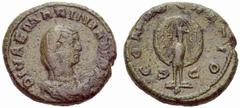 ANCIENT COINAGE SPECIAL COLLECTION OF ROMAN IMPERATORS AND EMPERORS ROMAN EMPIRE Mariniana Wife of Valerianus I No.: 1876 Schätzwert/Estimate: CHF 200 Dupondius after 254, Rome. DIVAE MARINIANAE Veile